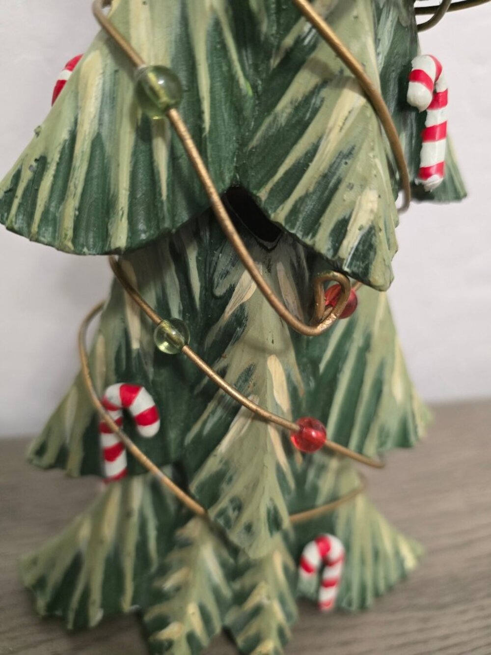 Fitz And Floyd Christmas Tree Figurine With Candy Canes & Beads 19" Tall - Picture 10 of 10